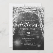 Luxe Zilveren Winterlichten Kerstfeest Kaart (Voorkant)