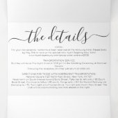 Luxe Zilveren Witte Glitter Registry Detail RSVP Drieluik Uitnodiging (Binnenkant midden)