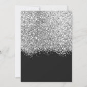 Luxe Zilveren Zwart Glitter Confetti Vrijgezellenf Kaart (Achterkant)