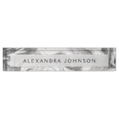 Luxe zilverfolie moderne marmeren werveling naambordje (Voorkant)