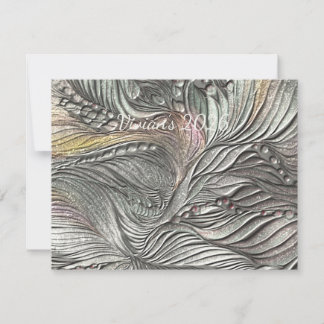 Luxe zilverkleurige metalen blad notitiekaart notitiekaartje