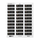 luxe Zwarde Gouden Ananas Bruiloft Retouradres Etiket (Full Sheet)