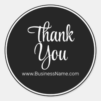 Luxe Zwart Bedankt Verpakking-Elegant en Stijlvol Ronde Sticker