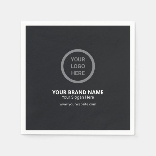 Luxe Zwart Bedrijf Branded Evenement Promotie Logo Servet (Voorkant)