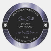 Luxe Zwart Blauw Glanzend Briljant Product Label (Voorkant)