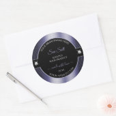 Luxe Zwart Blauw Glanzend Briljant Product Label (Envelop)