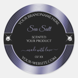 Luxe Zwart Blauw Glanzend Briljant Product Label