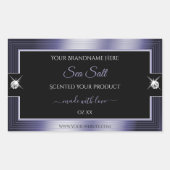 Luxe Zwart Blauw Glanzend Briljant Product Label (Voorkant)