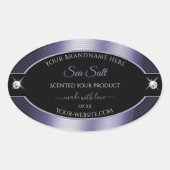 Luxe Zwart Blauw Glanzend Briljant Product Label (Voorkant)