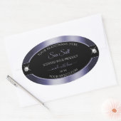 Luxe Zwart Blauw Glanzend Briljant Product Label (Envelop)