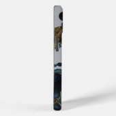 Luxe Zwart & Blauw Goud Waterverf Case-Mate iPhone Case (Achterkant / Rechts)