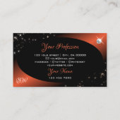 Luxe Zwart Blush Glitter Sterren Juwelen Monogram Visitekaartje (Achterkant)