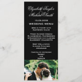 Luxe zwart bruiloft foto kus bruiloft menu (Voorkant)