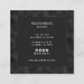 Luxe zwart-chromatische achtergrond vierkante visitekaartje (Achterkant)