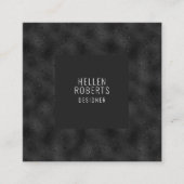 Luxe zwart-chromatische achtergrond vierkante visitekaartje (Voorkant)