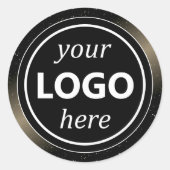 Luxe Zwart Chrome Lijst Toevoegen Logo Sjabloon Mo Ronde Sticker (Voorkant)