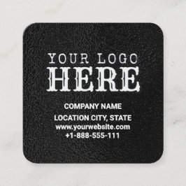 Luxe Zwart Custom Logo & QR Code Square Zakelijk Vierkante Visitekaartje