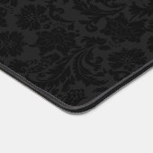 Luxe zwart damast gouden streep monogram bureaumat (Hoek)