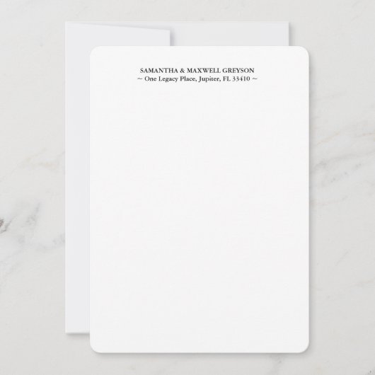 Luxe Zwart Elegant Gepersonaliseerd Dank u Notitiekaartje (Voorkant)