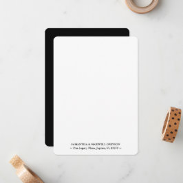 Luxe Zwart Elegant Gepersonaliseerd Dank u Notitiekaartje