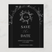 Luxe Zwart elegant Save The Date Flyer (Voorkant)