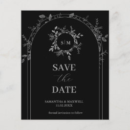 Luxe Zwart elegant Save The Date Flyer