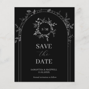 Luxe Zwart elegant Save The Date Flyer