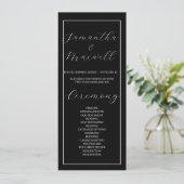 Luxe Zwart Elegant Trouwprogramma (Staand voorkant)