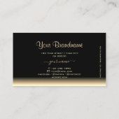 Luxe Zwart en Beige Gradient met Merk Logo Visitekaartje (Achterkant)