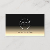 Luxe Zwart en Beige Gradient met Merk Logo Visitekaartje (Voorkant)