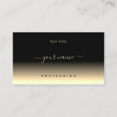 Luxe Zwart en Beige Gradient Soft Mirror Font Visitekaartje (Voorkant)