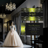 Luxe zwart en geel -grensmonogram visitekaartje