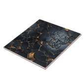 Luxe Zwart en Goud Abstract Tegeltje (Zijkant)