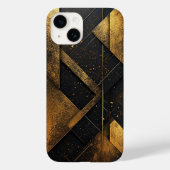 Luxe zwart en goud Abstracte geometrische Case-Mate iPhone Case (Achterkant)
