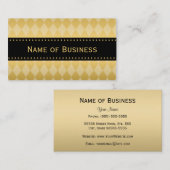 Luxe zwart en goud argyle patroon visitekaartje (Voorkant / Achterkant)