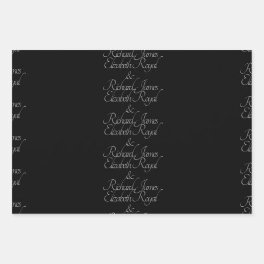 Luxe zwart en goud bruiloft thema Elegant Inpakpapier Vel (Voorkant 3)