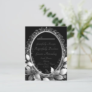 Luxe zwart en goud bruiloft thema Elegant RSVP Kaartje