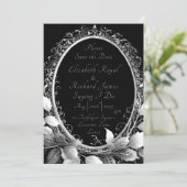 Luxe zwart en goud bruiloft thema Elegant Save The Date (Staand voorkant)