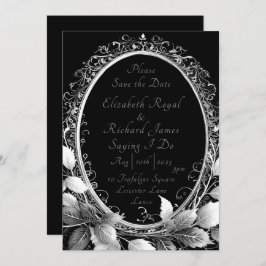 Luxe zwart en goud bruiloft thema Elegant Save The Date