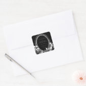 Luxe zwart en goud bruiloft thema Elegant Vierkante Sticker (Envelop)
