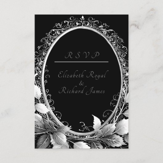 Luxe zwart en goud bruiloft thema informatiekaartje (Voorkant)