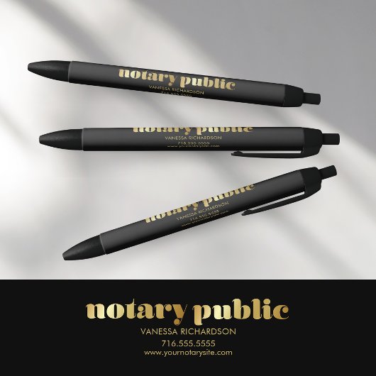 Luxe Zwart en Goud Business Promo Notaris Publiek Zwarte Inkt Pen