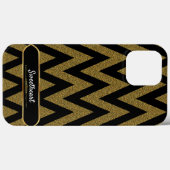 Luxe zwart en goud Chevron patroon Case-Mate iPhone Case (Achterkant (horizontaal))