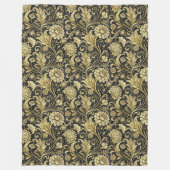 Luxe Zwart en Goud Damast Gezellige Sofa Deken (Voorkant)