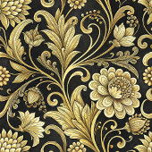 Luxe Zwart en Goud Damast Gezellige Sofa Deken