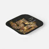 Luxe Zwart en Goud Edelsteen 50e Verjaardag Papieren Bordje (Gebogen)