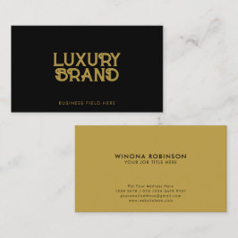 Luxe zwart en goud – Elegant minimalistisch design Visitekaartje