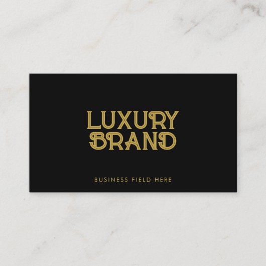 Luxe zwart en goud – Elegant minimalistisch design Visitekaartje (Voorkant)