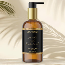 Luxe zwart en goud folie cosmetica flesetiket rechthoekige sticker