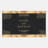 Luxe zwart en goud folie cosmetica flesetiket rechthoekige sticker (Voorkant)
